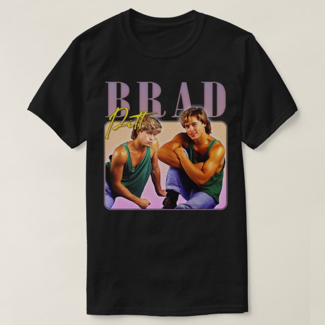Camiseta Brad Pitt, Estilo 90s Design de Arte Estética do V (Frente do Design)