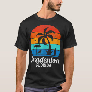 Camiseta Bradenton Beach Palm Tree Vintage Sunset S