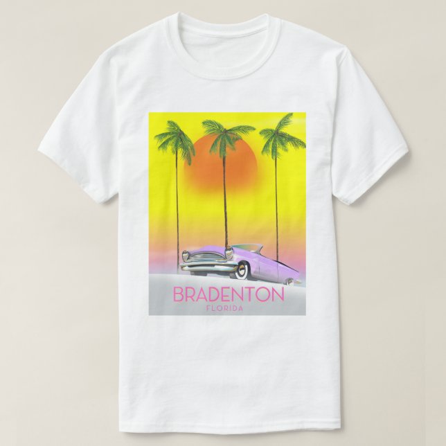 Camiseta Bradenton Florida Classic car poster de viagens (Frente do Design)