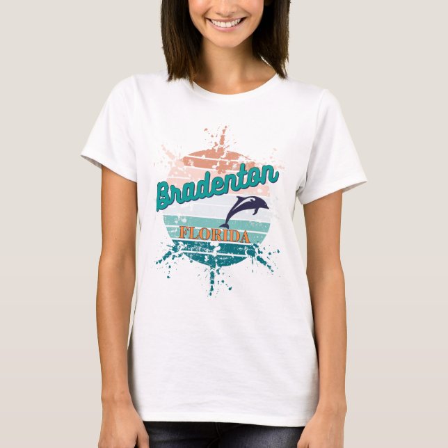 Camiseta Bradenton Florida Retro Vintage Explosão Sunset (Frente)