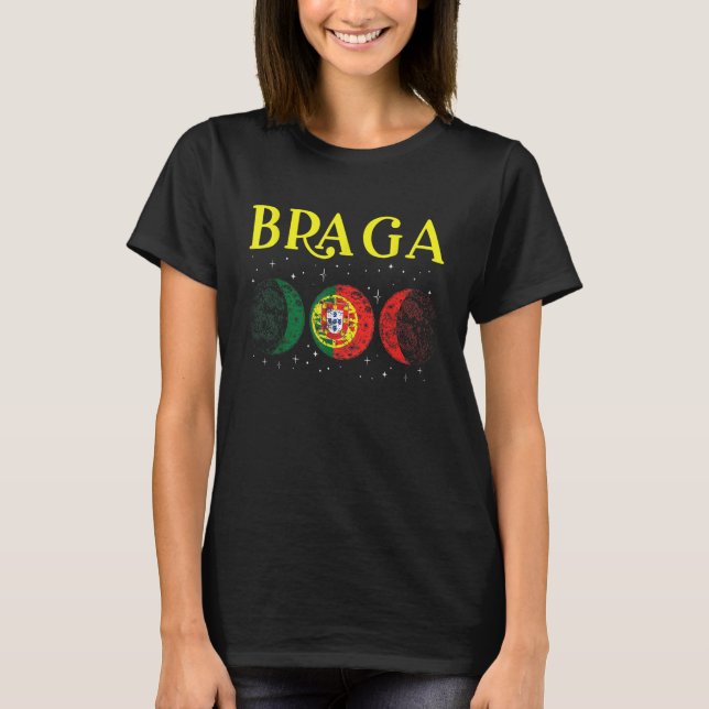 Camiseta Braga Portuguese City Retro Portugal Flag (Frente)