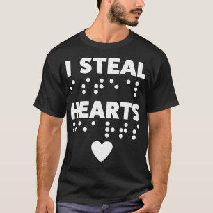 Camiseta Braille Cega Dia de os namorados Visualmente Impar