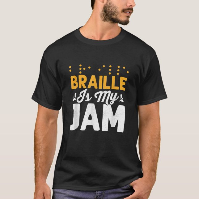 Camiseta Braille é minha cegueira emperrada que destrói pon (Frente)