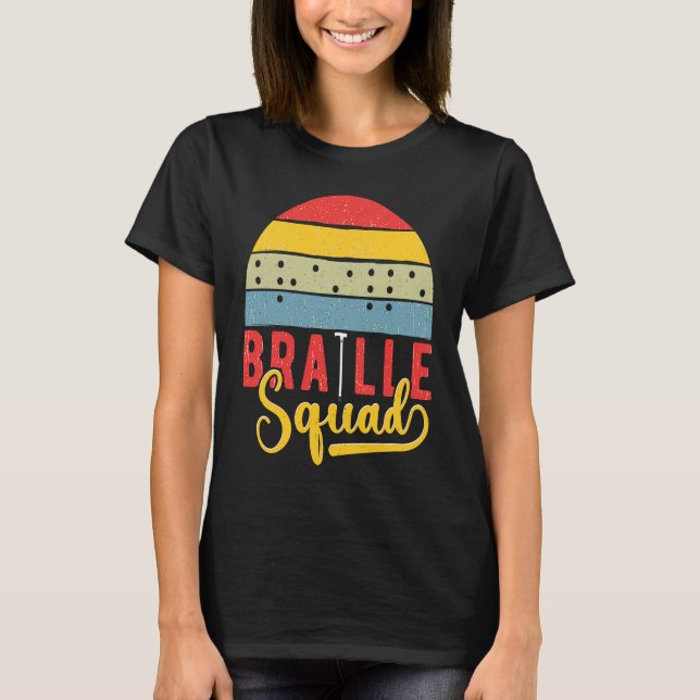 Camiseta Braille Squad Retro Sunset Blindness (Frente)