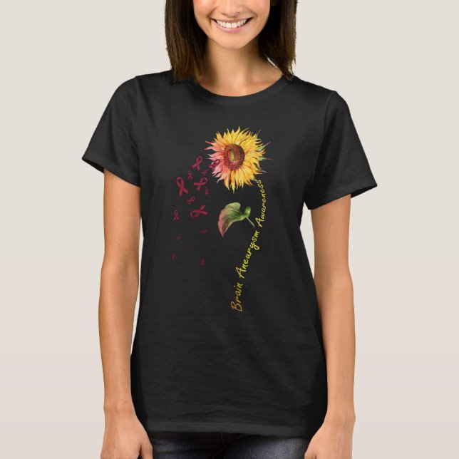 Camiseta Brain Aneurysm Awareness Sunflower 1  (Frente)