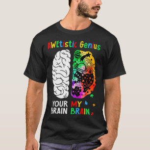 Camiseta Brain Awetistic Genius Quebra-cabeça Piece Autism