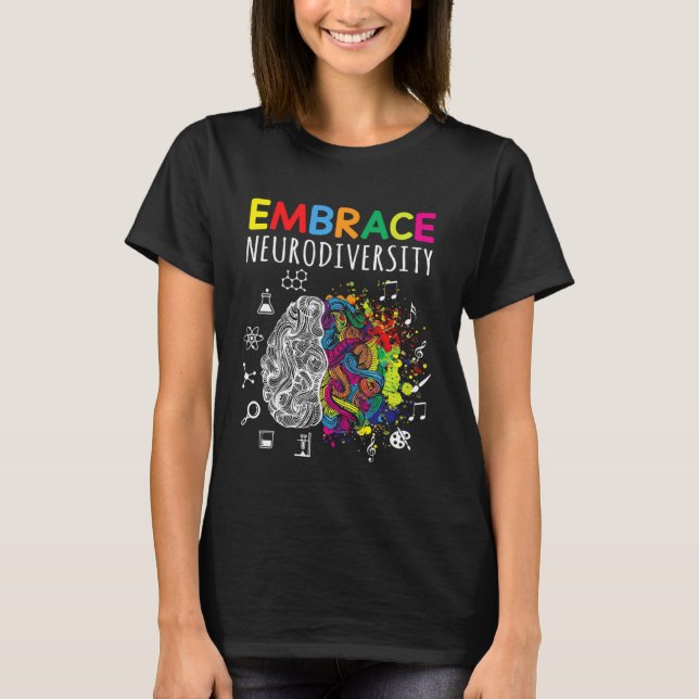 Camiseta Brain Embrace Neurodiversity Autism Awareness Mont (Frente)