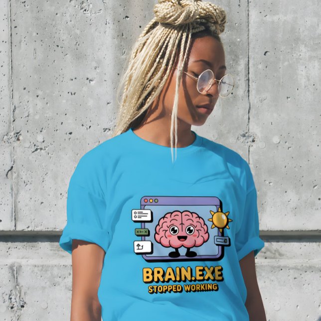 Camiseta Brain.exe Parou de Funcionar Fofo (Criador carregado)