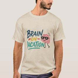 Camiseta Brain on Vacation Men’s Basic T-Shirt | Funny Chil