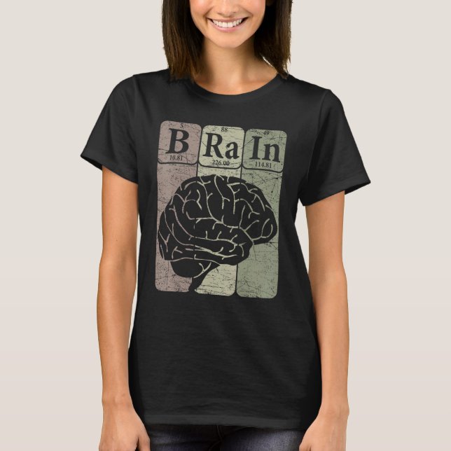 Camiseta Brain Periodic Table Elements Neurologist Retro Ne (Frente)