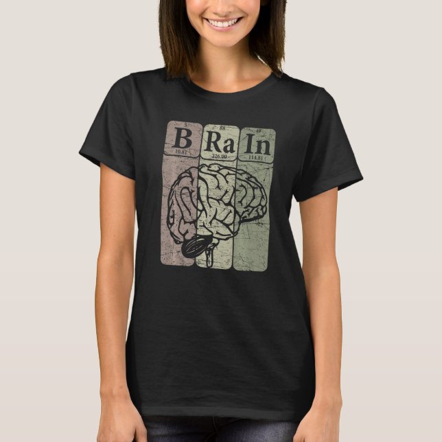 Camiseta Brain Periodic Table Elements Neurologist Retro Ne (Frente)