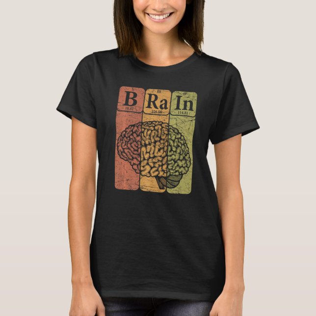 Camiseta Brain Periodic Table Elements Neurologist Retro Ne (Frente)