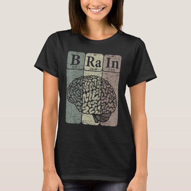 Camiseta Brain Periodic Table Elements Neurologist Retro Ne (Frente)