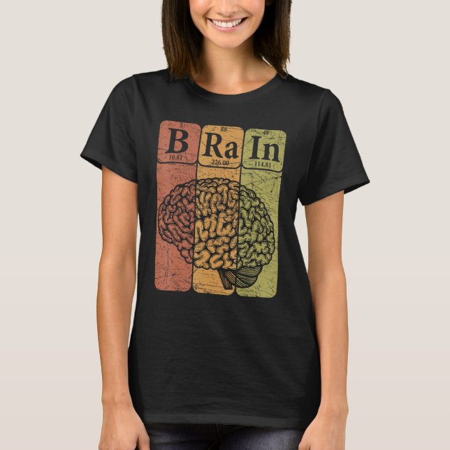 Camiseta Brain Periodic Table Elements Neurologist Retro Ne (Frente)