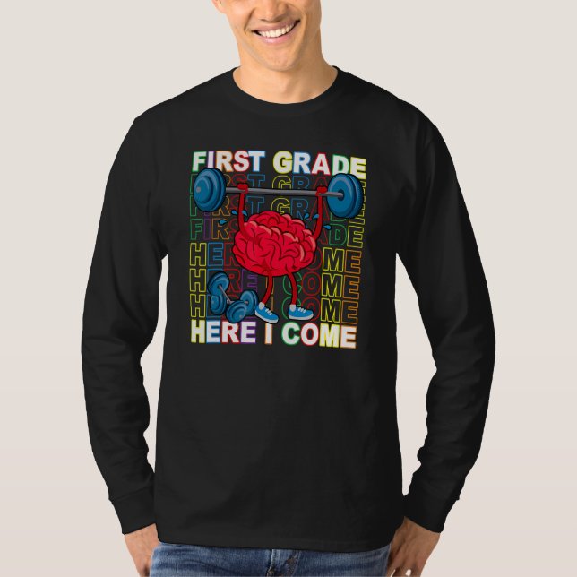 Camiseta Brain Training First Grade Here I Come Back To Sch (Frente)