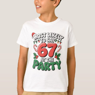 Camiseta Brainrot Engraçado Xmas 67 Meme Natal Mais Prováve