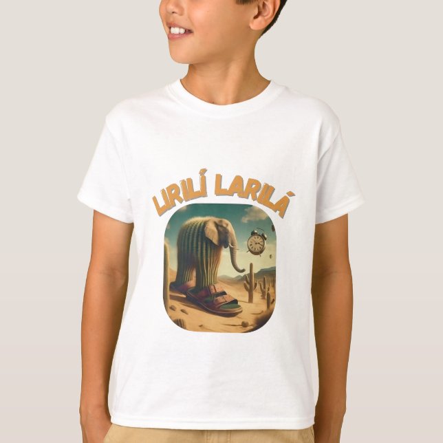 Camiseta BrainRots Lirili Larila | Elephant with Cactus Bod (Frente)