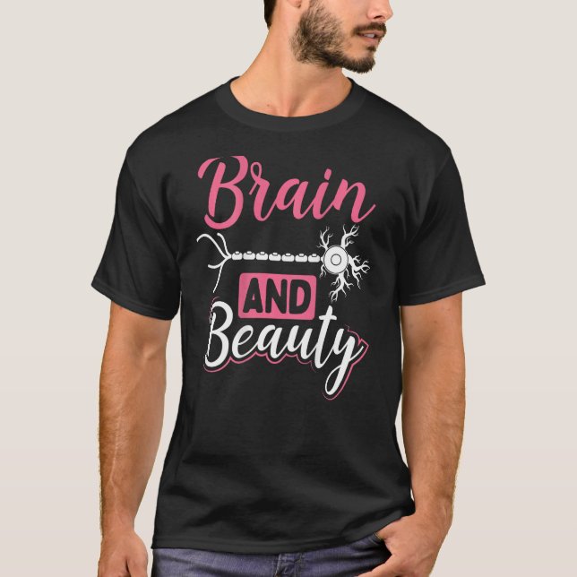 Camiseta Brains And Beauty Backprint Biology Teacher (Frente)