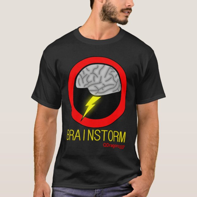 Camiseta Brainstorm - homens pretos (Frente)
