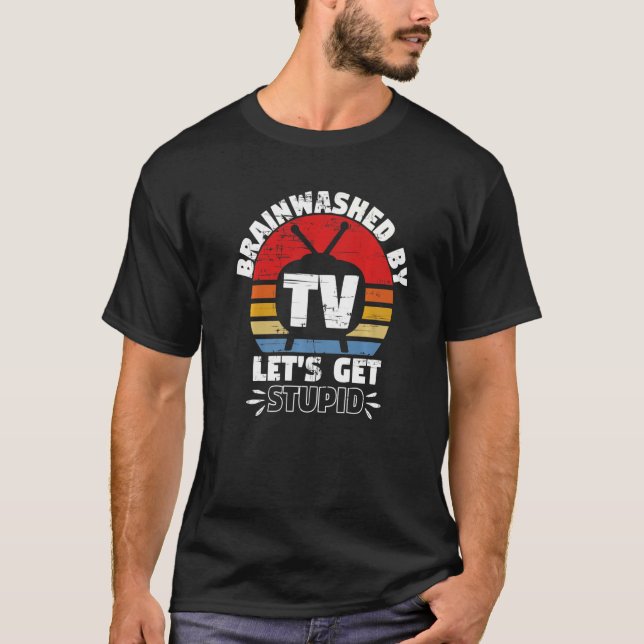 Camiseta Brainwash Pela Tv Permite Que O Programa De Tv Sej (Frente)