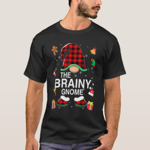 Camiseta Brainy Gnomy Buffalo Xadrez Matching Family Christ