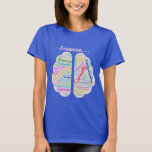 Camiseta Brainy Science Words T-Shirt<br><div class="desc">Mostre o seu amor cerebral pela ciência com este bonitinho e conforte!</div>