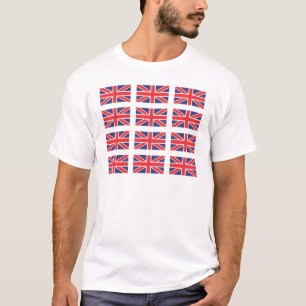 Camiseta branca adulta da bandeira de Union Jack