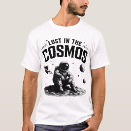 Camiseta Branca Astronauta Perdido no Cosmos