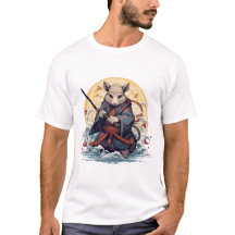 Camiseta branca básica Samurai rat