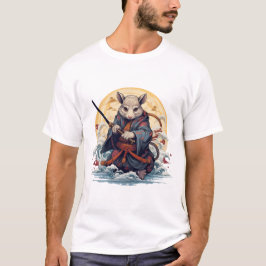 Camiseta branca básica Samurai rat