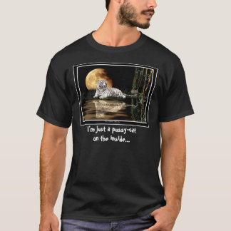 Camiseta Branca Branca e Lua divertida com "Apenas um Gato