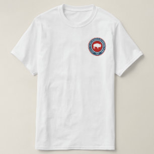 Camiseta branca Buffalo ao ar livre - Camiseta de