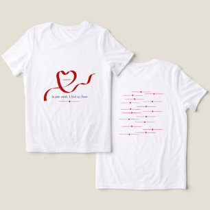 Camiseta branca com Corações de Aquarela Vermelha