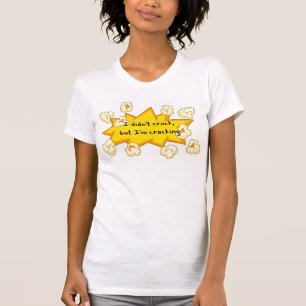 Camiseta branca com 🍿 de pipoca