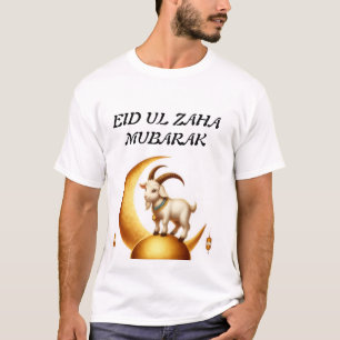 Camiseta branca com design Eid mubarak
