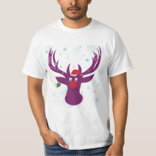 Camiseta Branca com Mensagem de Férias Felizes do 