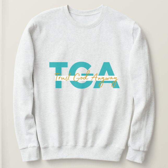 Camiseta branca confie em Deus de qualquer maneira (Frente do Design)
