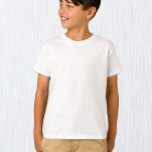 Camiseta Branca, Crianças/Personalizar<br><div class="desc">Crianças, T-Shirt: Crie Sua Camiseta personalizada com texto. Ajustes fáceis (botão Editar Design) adicionando mais texto, cores de fundo ou mais imagens.</div>