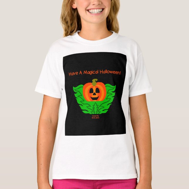 Camiseta Branca de Abóbora Mágica (Frente)
