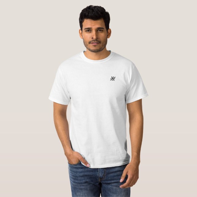 Camiseta branca de ajuste relaxado premium para ho (Frente Completa)