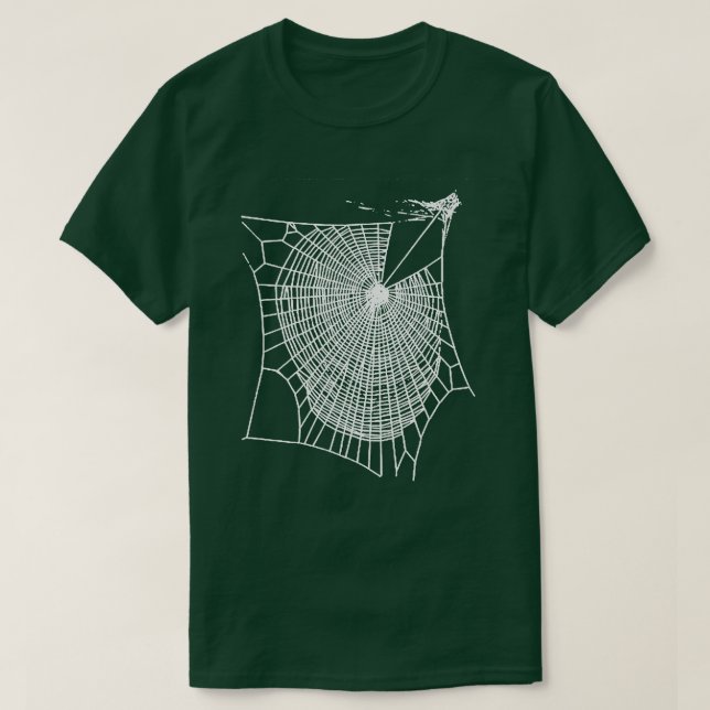 Camiseta Branca de Aranhas de Halloween, Desenhadas à Mão D (Frente do Design)