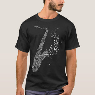 Camiseta Branca de Arte Creative Saxophone