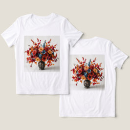Camiseta branca de Buquê de outono para mulheres