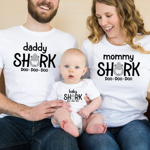 Camiseta Branca de Dia das Mães Mamãe Tubarão para