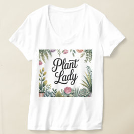 Camiseta Branca de Frame de Plantas