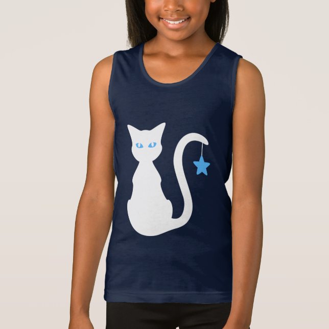 Camiseta Branca de Gatos (Criança) (Frente)