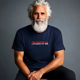 Camiseta branca de humor para camping e trekking