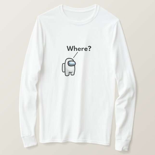 Camiseta branca de manga comprida (Frente do Design)