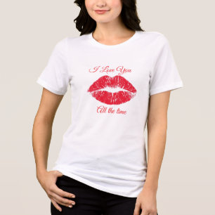 Camiseta Branca de Manga Curta Eu Te Amo o Tempo T