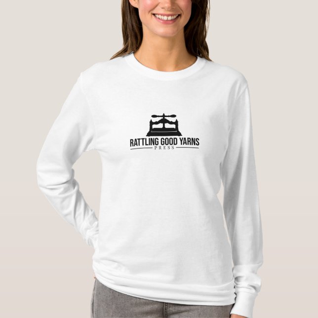 Camiseta branca de mangas compridas (Frente)